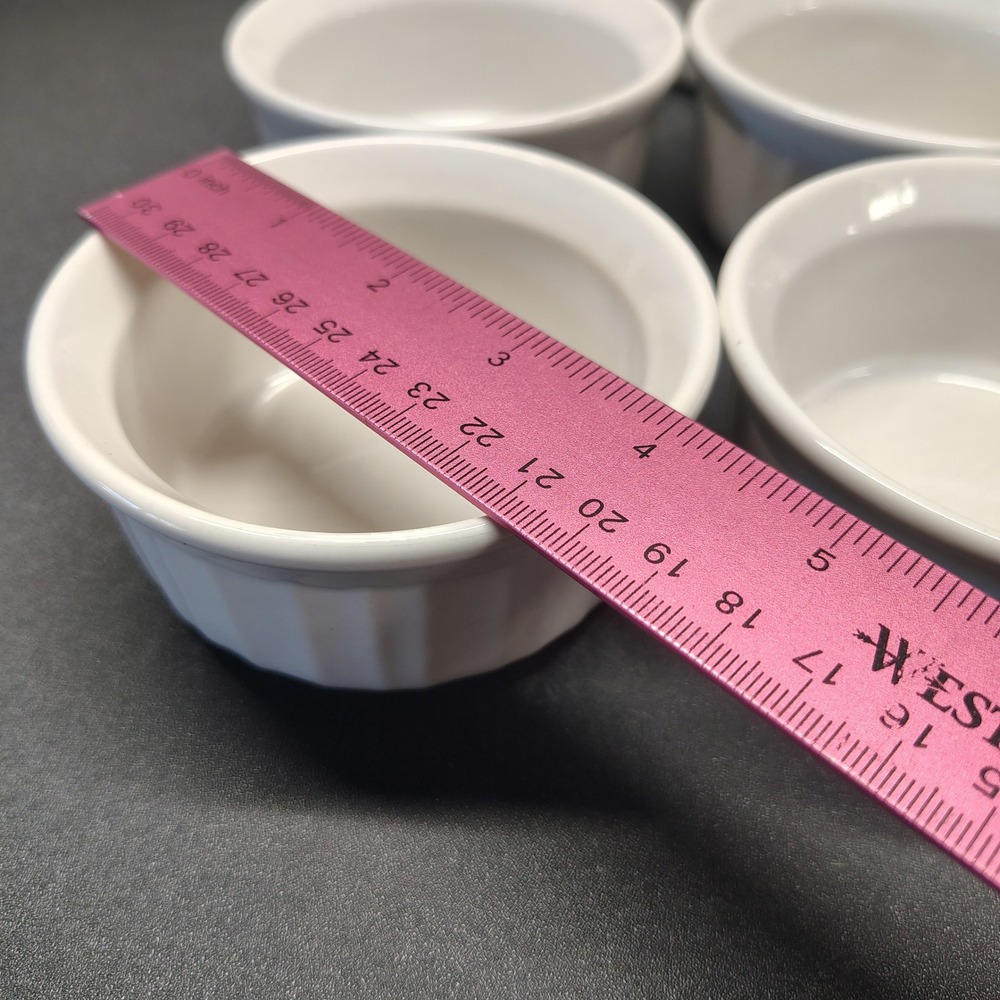 Corning Ware Ramekins White French White Set of 6 small and a medium - Picture 2 of 5